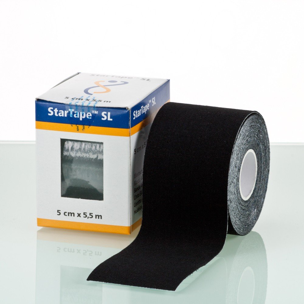 SL StarTape® Kinesiologie-Tape | Größe: 5,5 m x 5 cm | Farbe: schwarz