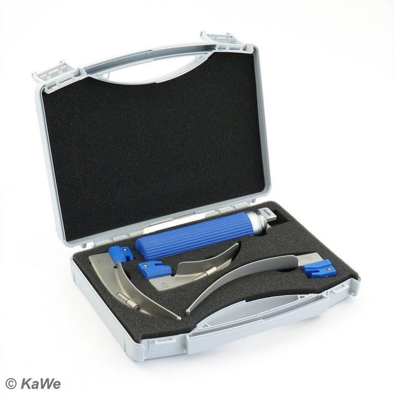 KaWe® Laryngoskop-Set Economy Warmlicht mit 3 MacIntosh Spatel | Erwachsene