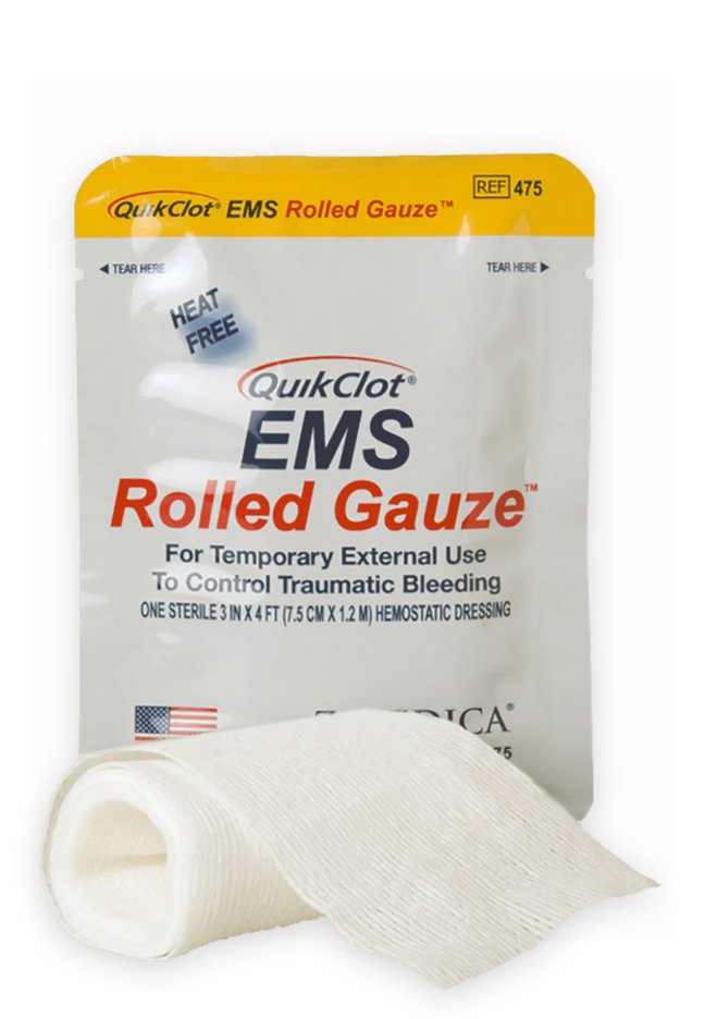 QuikClot® EMS Rolled Gauze™ Hämostyptikum | Größe: 7,6 cm x 1,22 m