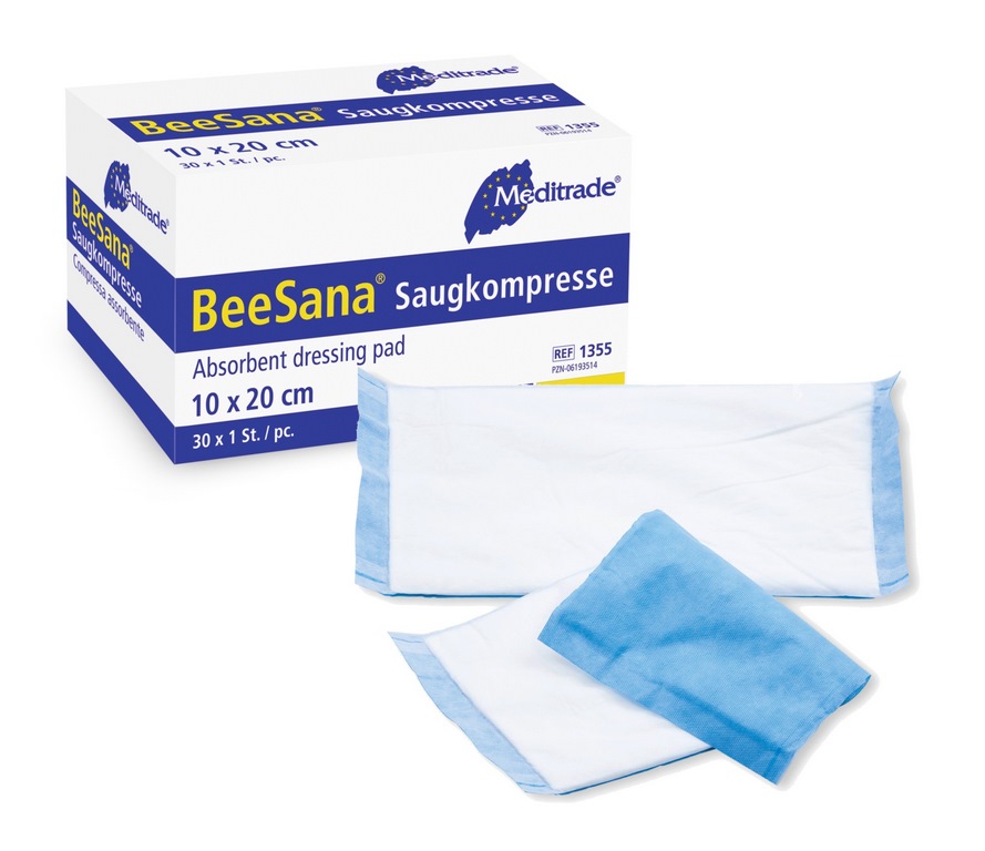 Meditrade® BeeSana® Saugkompresse | steril | Größe: 20 x 20 cm