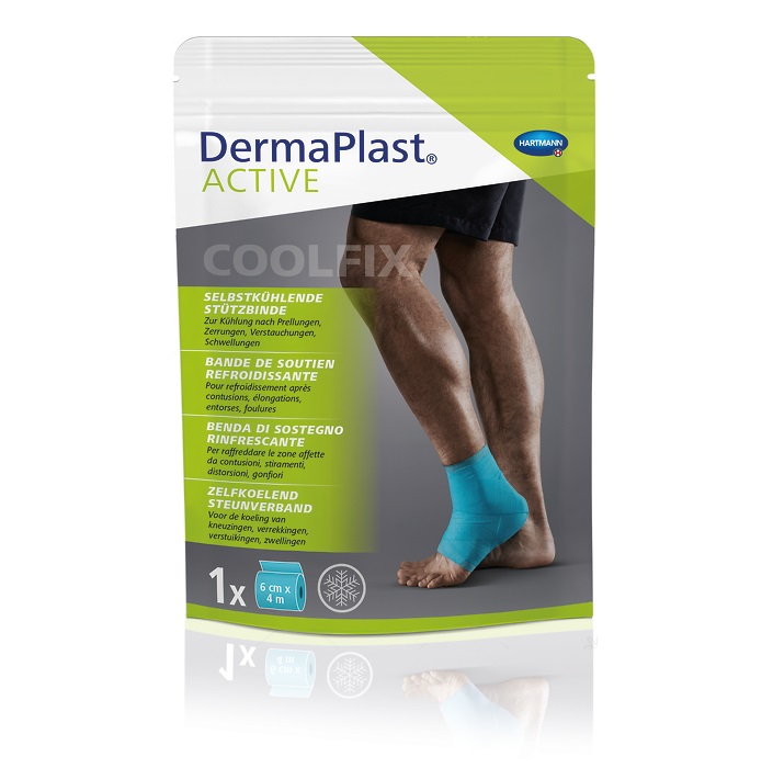 Hartmann DermaPlast ACTIVE Cool Fix Selbstkühlende Stützbinde | 1 Bandage à 6 cm x 4 m