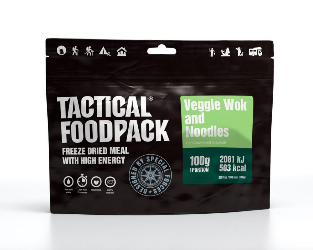 TACTICAL FOODPACK® Outdoor Nahrung Hauptspeise | Veggie Wok and Noodles