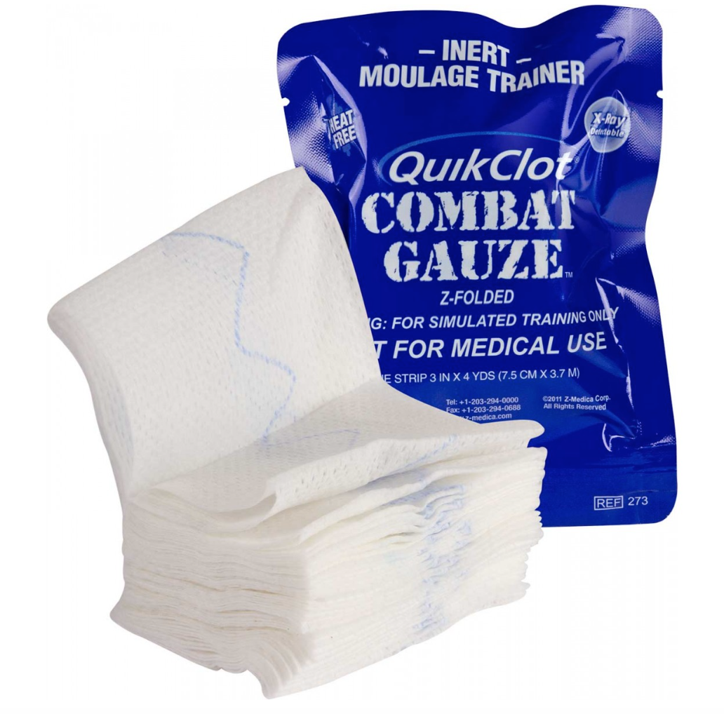 QuikClot® Combat Gauze® Moulage Trainer Gauze Z-Fold | Größe: 7,6 m x 3,65 m