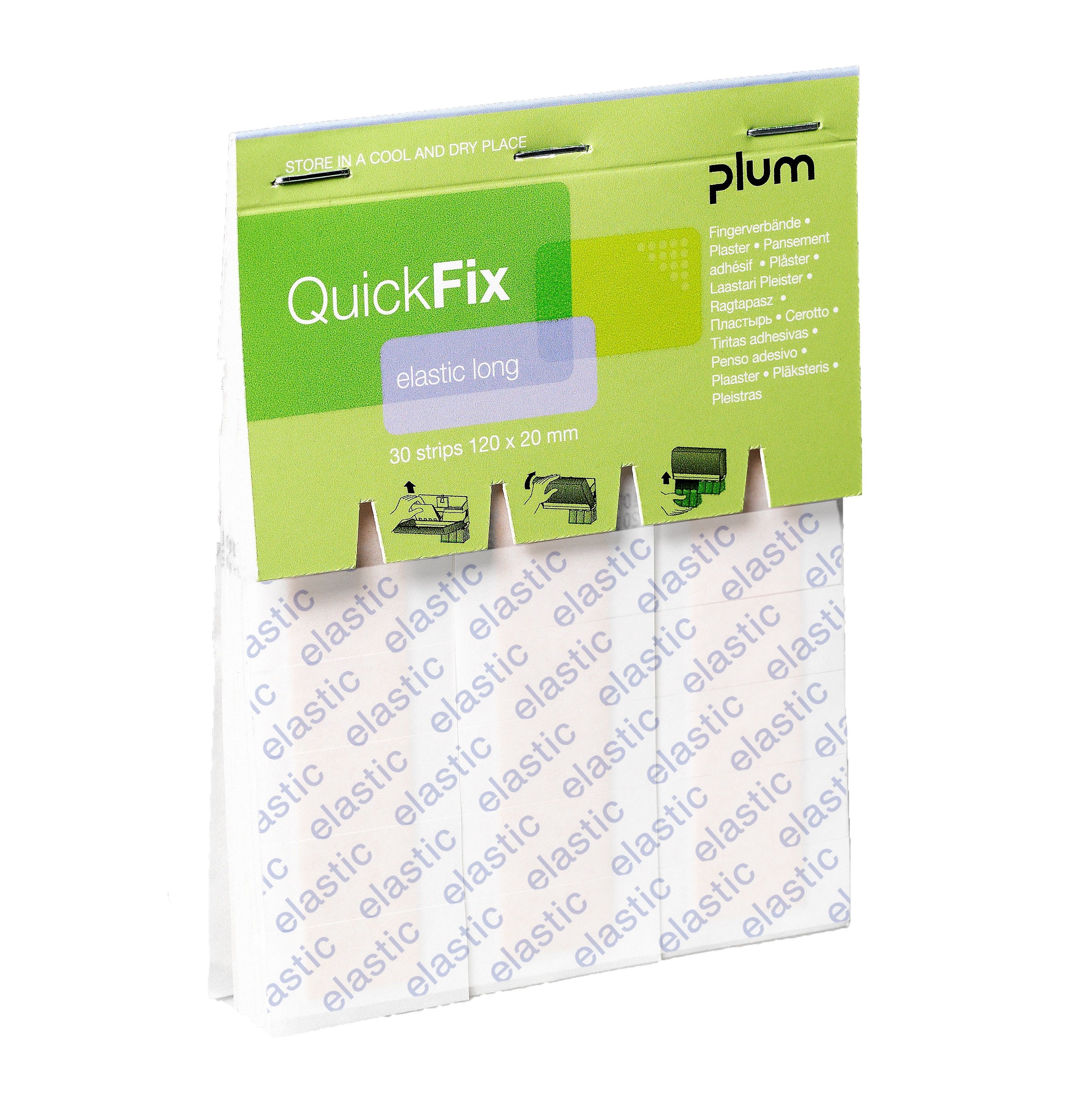 PLUM QuickFix Pflasterstrips Refills | Elastic Long | Refill á 30 Stück