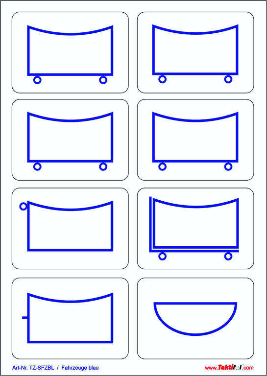 Taktifol® Haftsymbole / taktische Zeichen | Fahrzeuge | Farbe: Blau