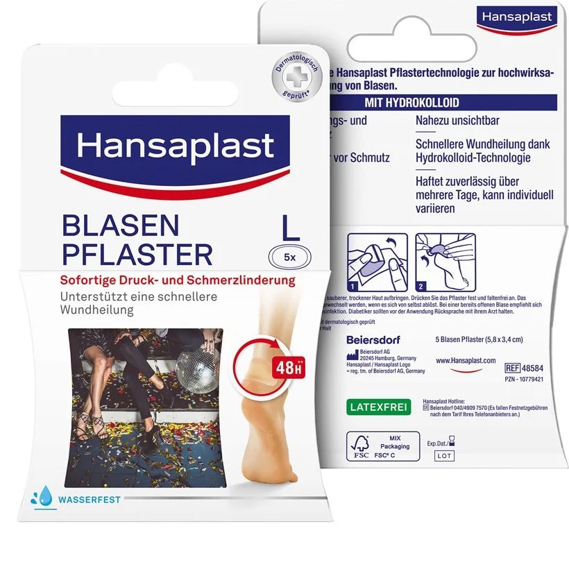 Hansaplast® Blasen-Pflaster | Ausführung: groß | Packung á 5 Stück