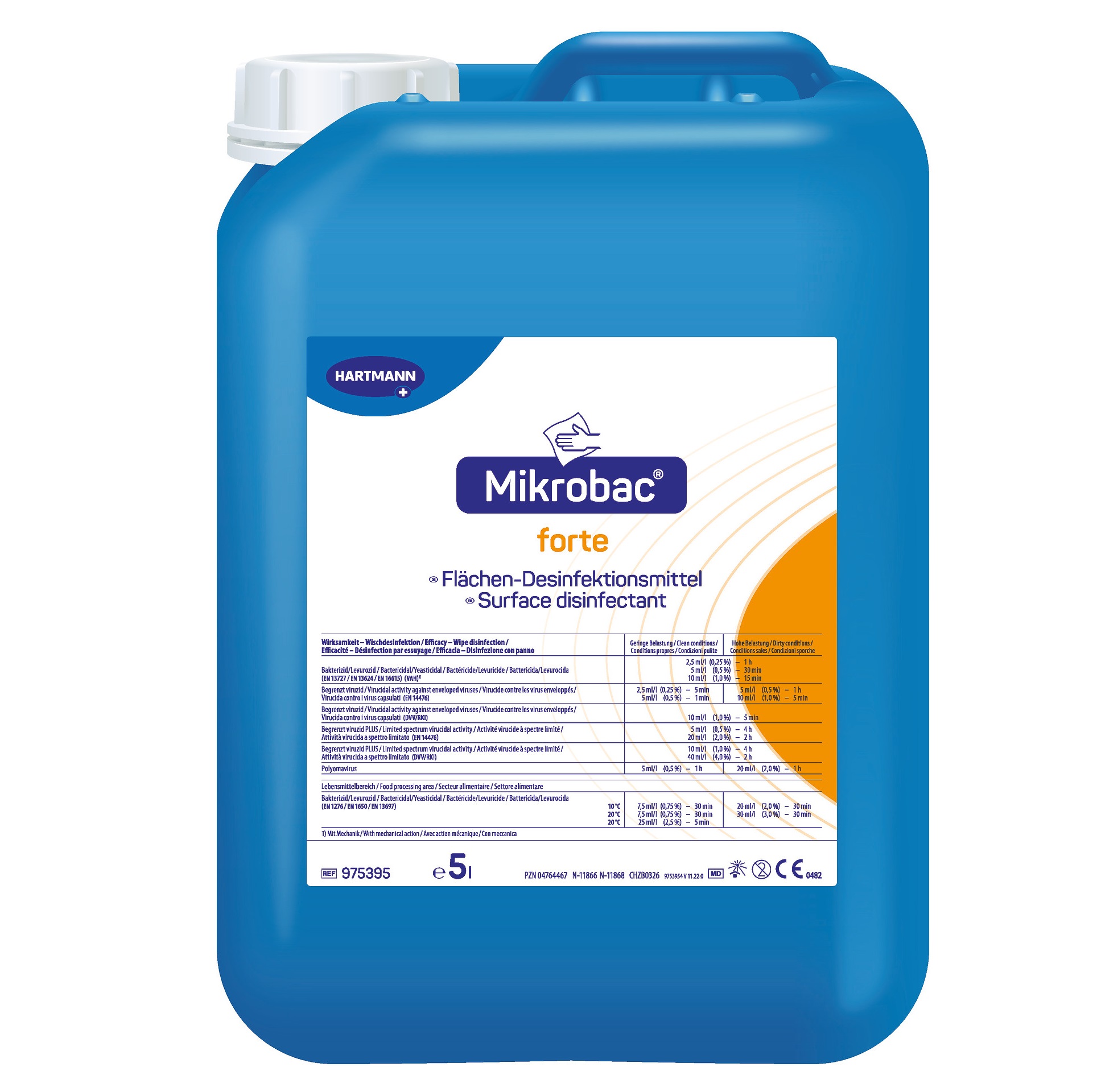 Hartmann Mikrobac® forte Flächen-Desinfektionsreiniger | 5 Liter Kanister