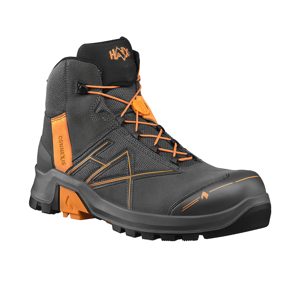 HAIX® CONNEXIS® Safety+ GTX MID Arbeitsschuh | Farbe: Grey / Orange