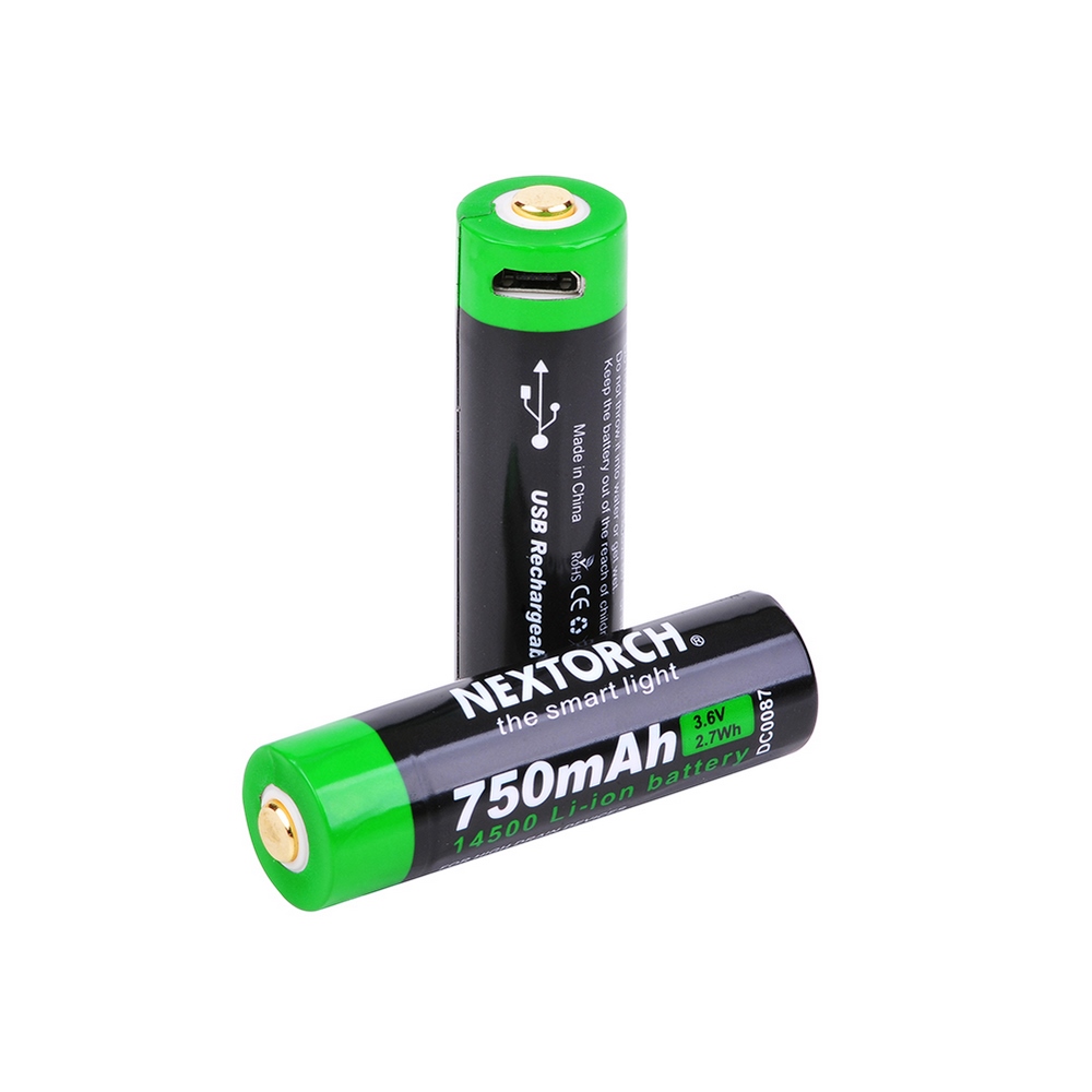 Nextorch® Ersatzakku Lithium-Ion 14500 mit 3.6V / 750 mAh