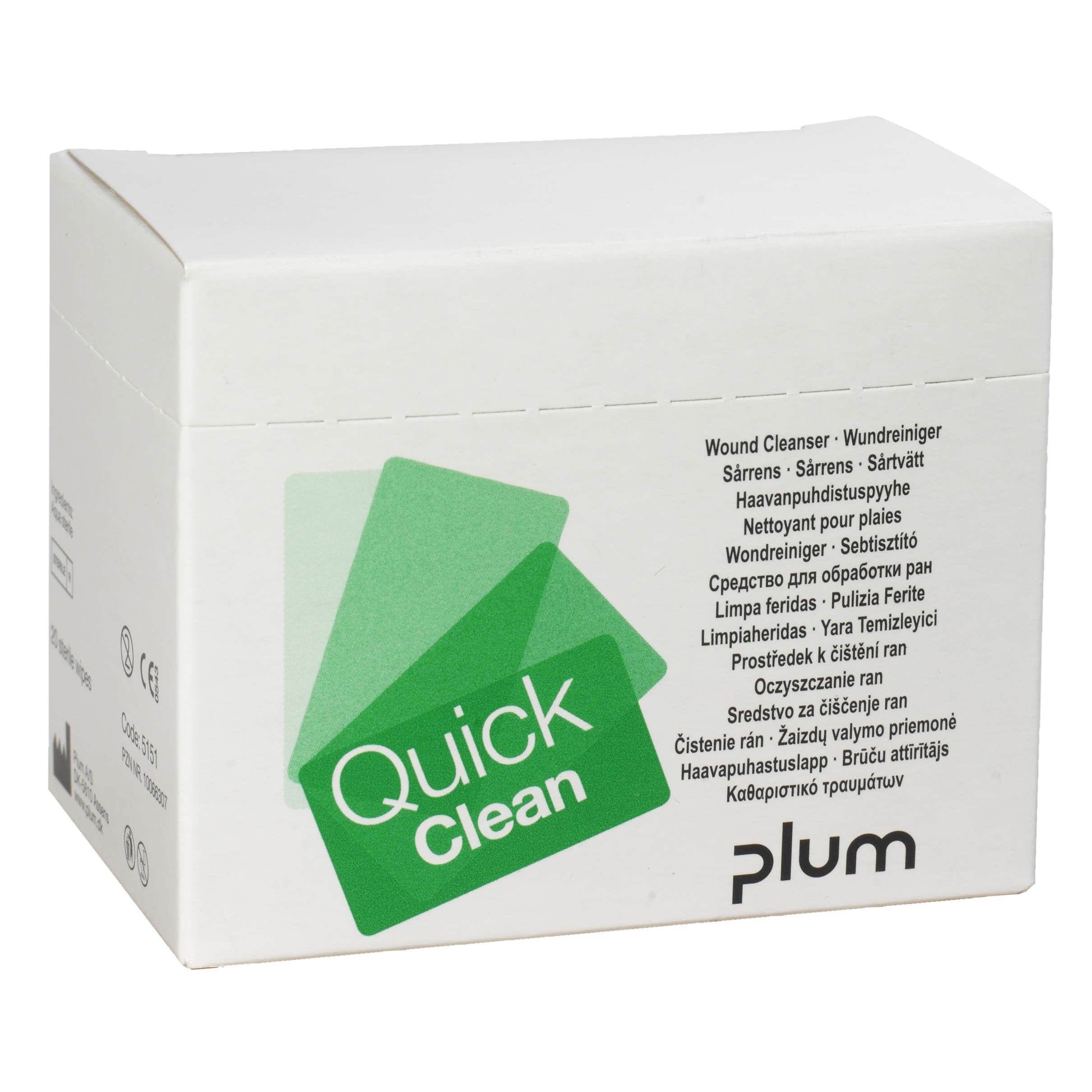 PLUM QuickClean Wundreinigungstücher | Maße: 6 x 7,5 mm | Refill á 20 Stück