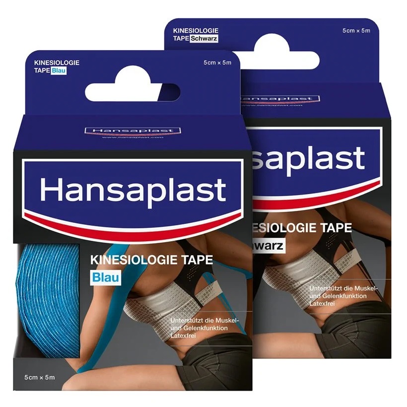 Hansaplast® Kinesiologie Tape | Farbauswahl | Größe: 5 m x 5 cm | Packung á 1 Rolle