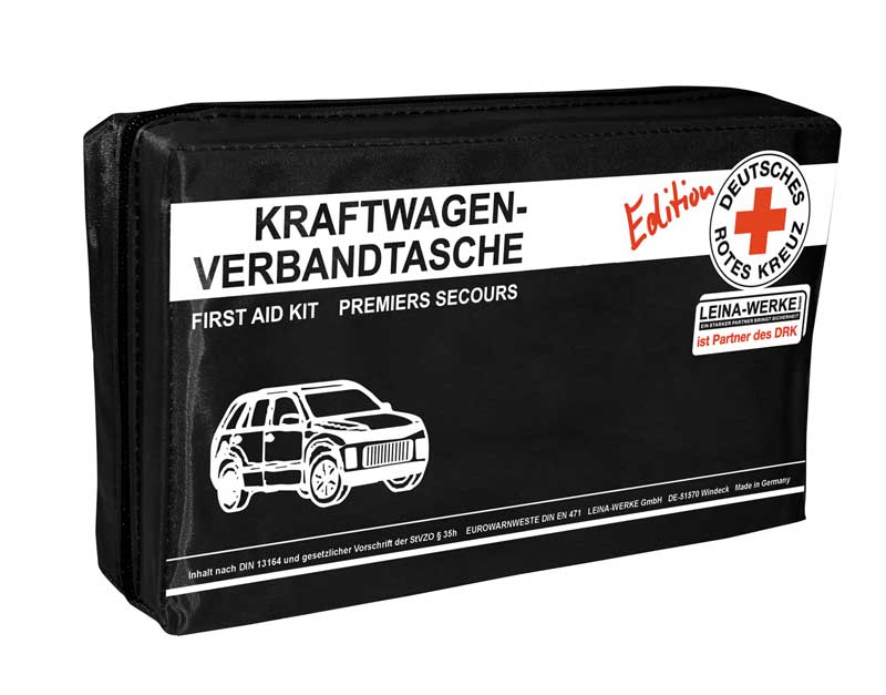 LEINA WERKE KFZ-Verbandtasche nach DIN 13164 | DRK Compact | Farbe: Schwarz