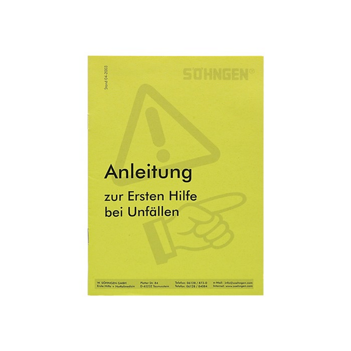 SÖHNGEN® Anleitung Erste-Hilfe Heftform für DIN 13157 und 13169