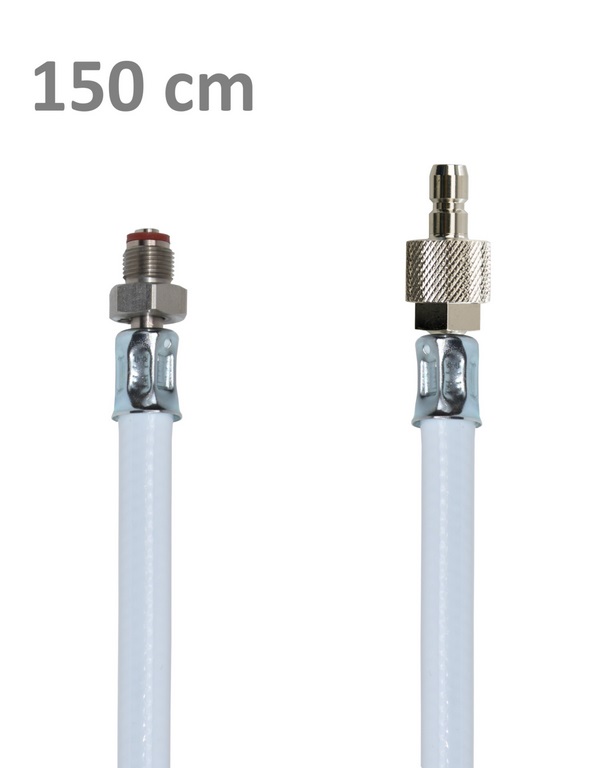 DEHAS Sauerstoff Druckschlauch | Gewinde: M12x1 / Stecker: Walther | Länge: 1,5 Meter