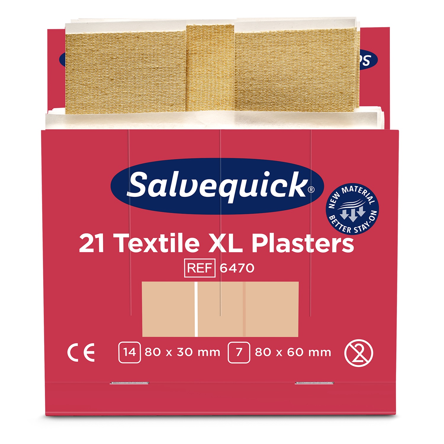 Cederroth® Salvequick® Extra Große Textilpflaster REF 6470 | elastisch | Refill á 21 Stück