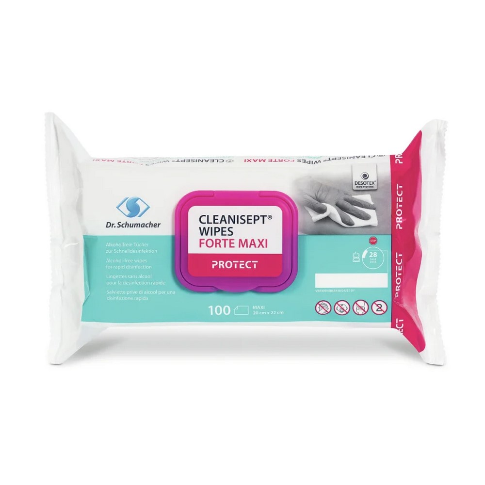 Dr. Schumacher CLEANISEPT® WIPES FORTE MAXI | Flowpack mit 100 Tücher