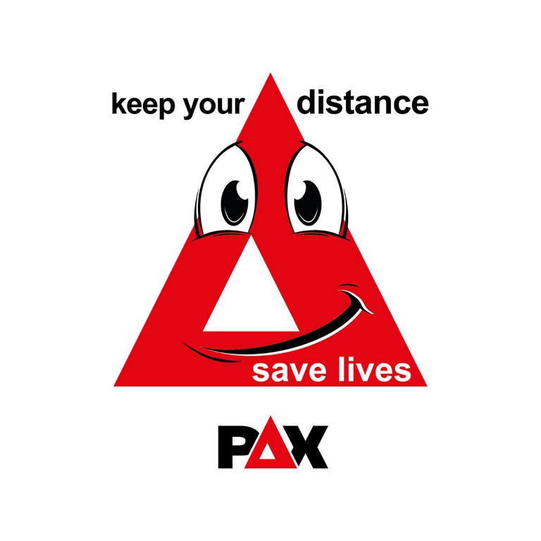 PAX® Gesichtsmaske / Mundschutz | Ausführung: Dreieck Save lives