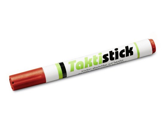 Taktifol® Stift / Taktistick Maker - abwischbar - zur Beschriftung von Lagekarten | Farbe: Rot