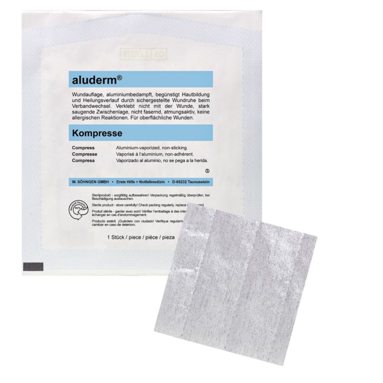 SÖHNGEN® aluderm® Kompresse | Größe: 7,5 x 7,5 cm