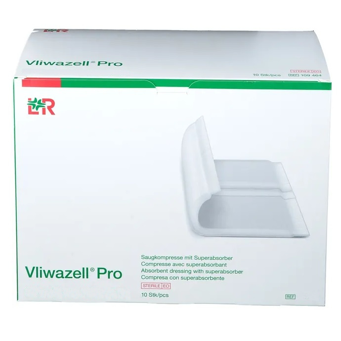 L&R Vliwazell® Pro Saugkompresse mit Superabsorber | Größenauswahl | Packung á 10 Stück