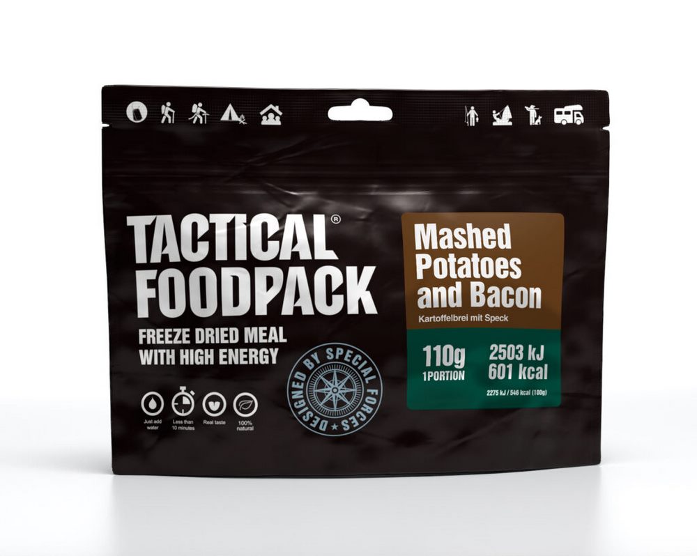 TACTICAL FOODPACK® Outdoor Nahrung Hauptspeise | Mashed Potatoes and Bacon