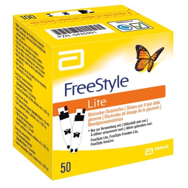 Abbott FreeStyle Blutzucker-Teststreifen | Freedom™ Lite | Packung mit 50 Stück