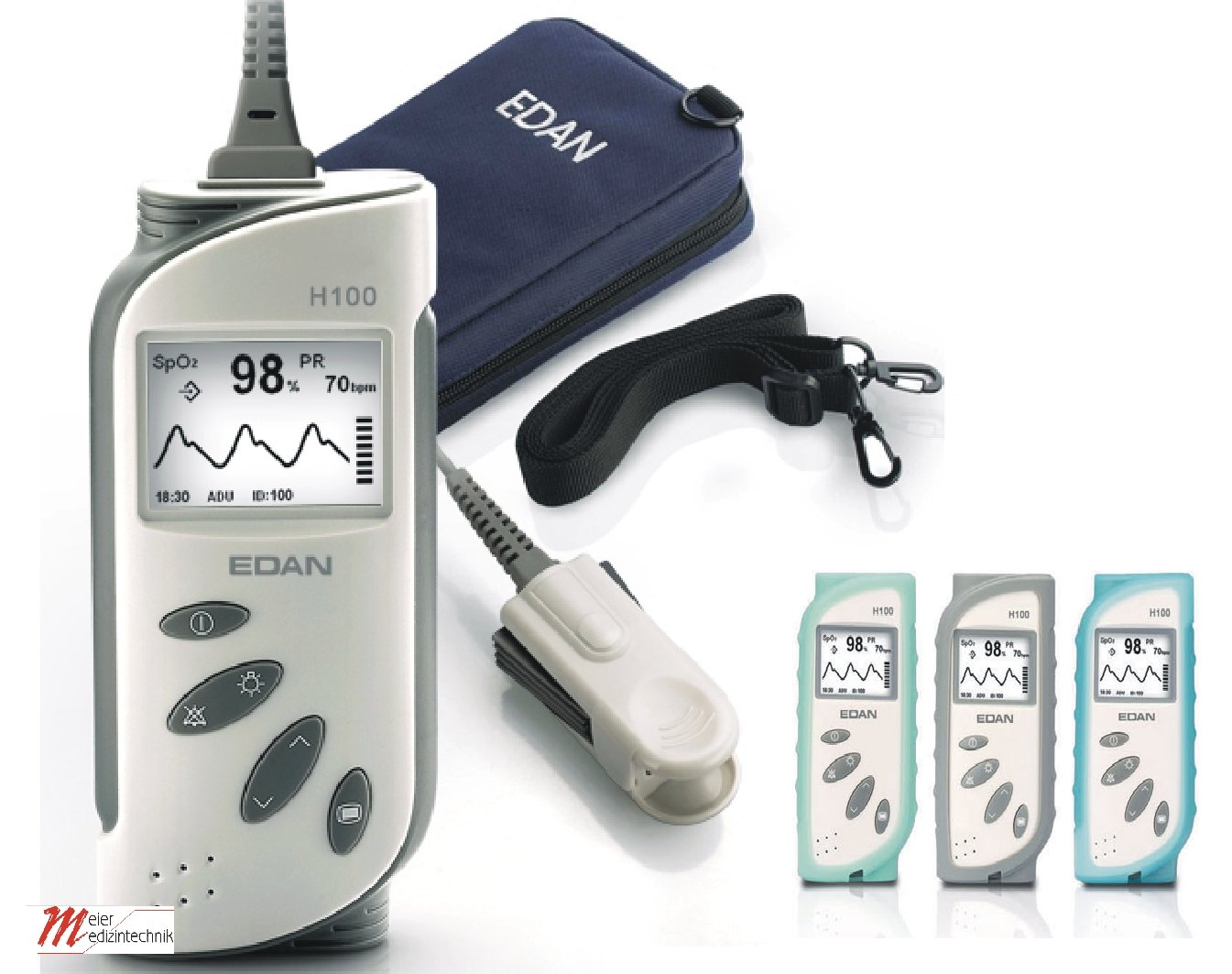 EDAN Hand-Pulsoximeter H100B | Pulsoximeter Set mit Schutzhülle