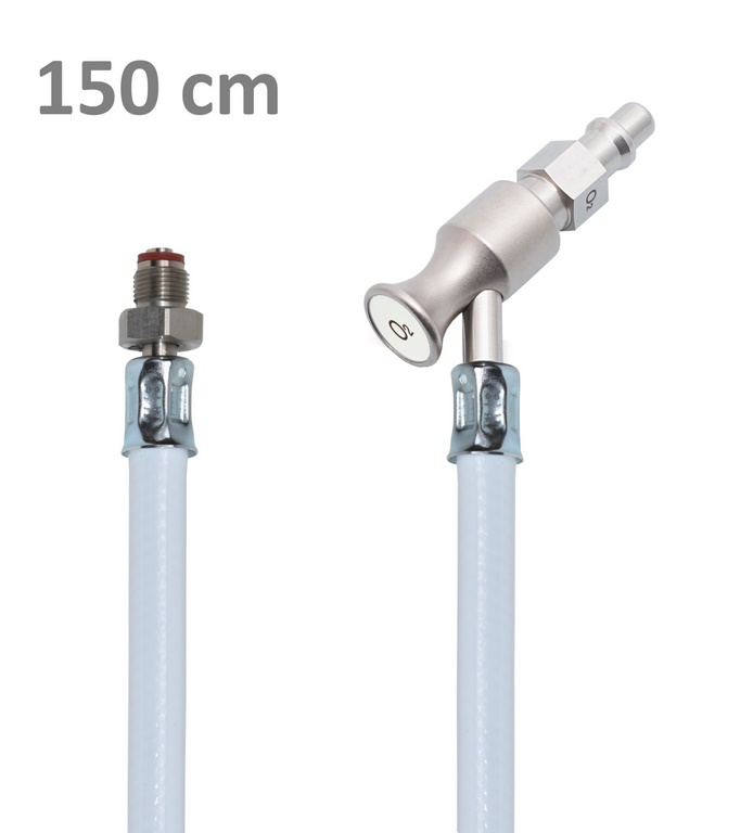 DEHAS Sauerstoff Druckschlauch | Gewinde: M12x1 / Stecker: ZGA (DIN 13260) | Länge: 1,5 Meter