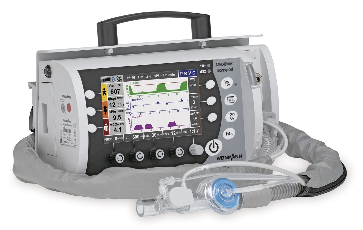 Weinmann Beatmungsgerät MEDUMAT Transport mit CO2-Messung auf LIFE-BASE light