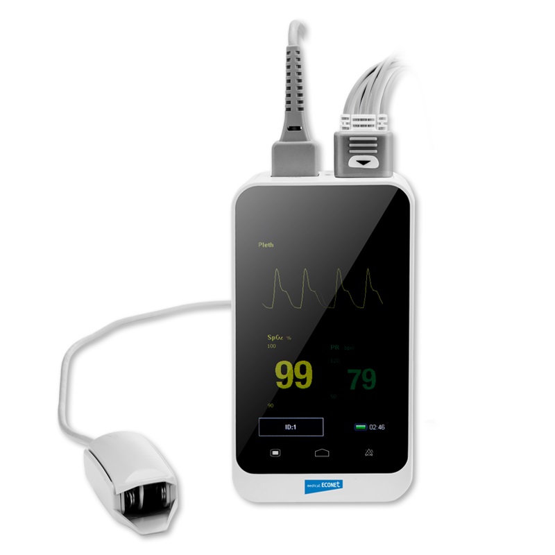 medical ECONET Palmcare DUO Fingerpulsoximeter mit mobilen Patientenmonitor