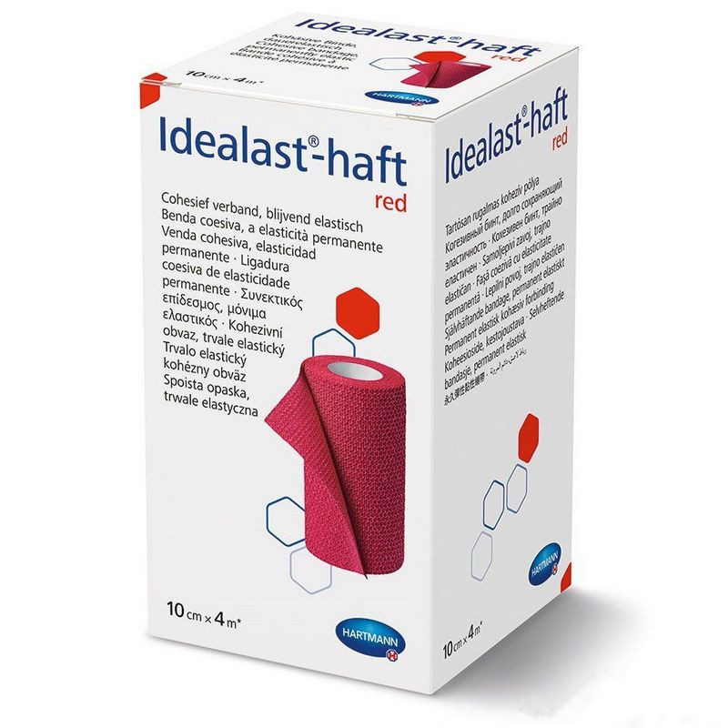 Hartmann Idealast®-haft kohäsive Idealbinde latexfrei | Farbe: Rot | Größe: 4 Meter