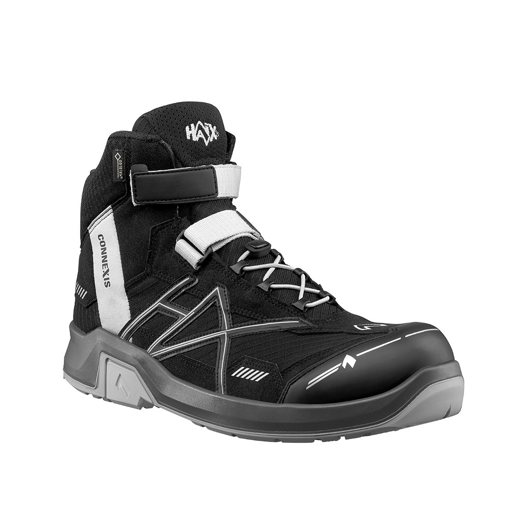 HAIX® CONNEXIS® Safety GTX S3 MID Arbeitsschuh | Farbe: Black / Silver | Größe: EU 43 / UK 9.0