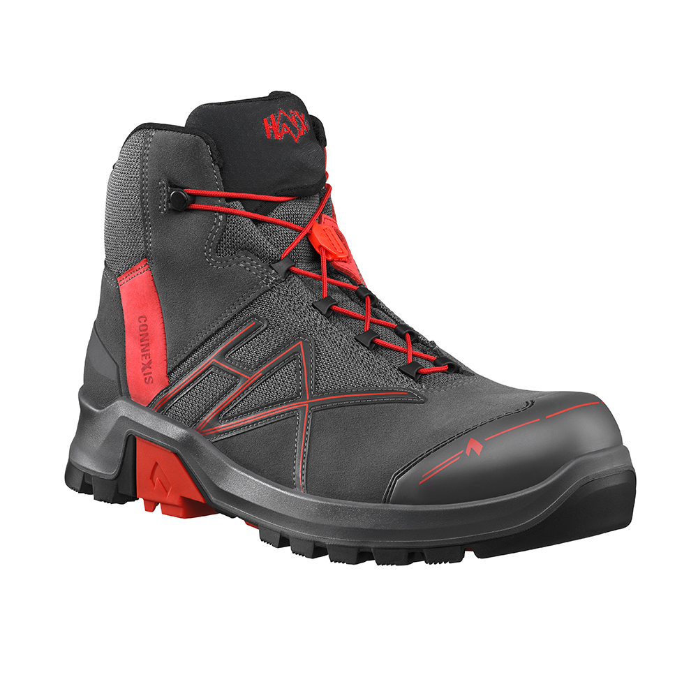 HAIX® CONNEXIS® Safety+ GTX MID Arbeitsschuh | Farbe: Grey / Red