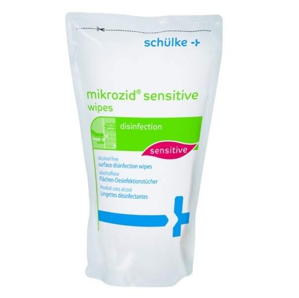 schülke mikrozid® sensitive wipes Desinfektionstücher | Packung á 200 Tücher | Nachfüllbeutel