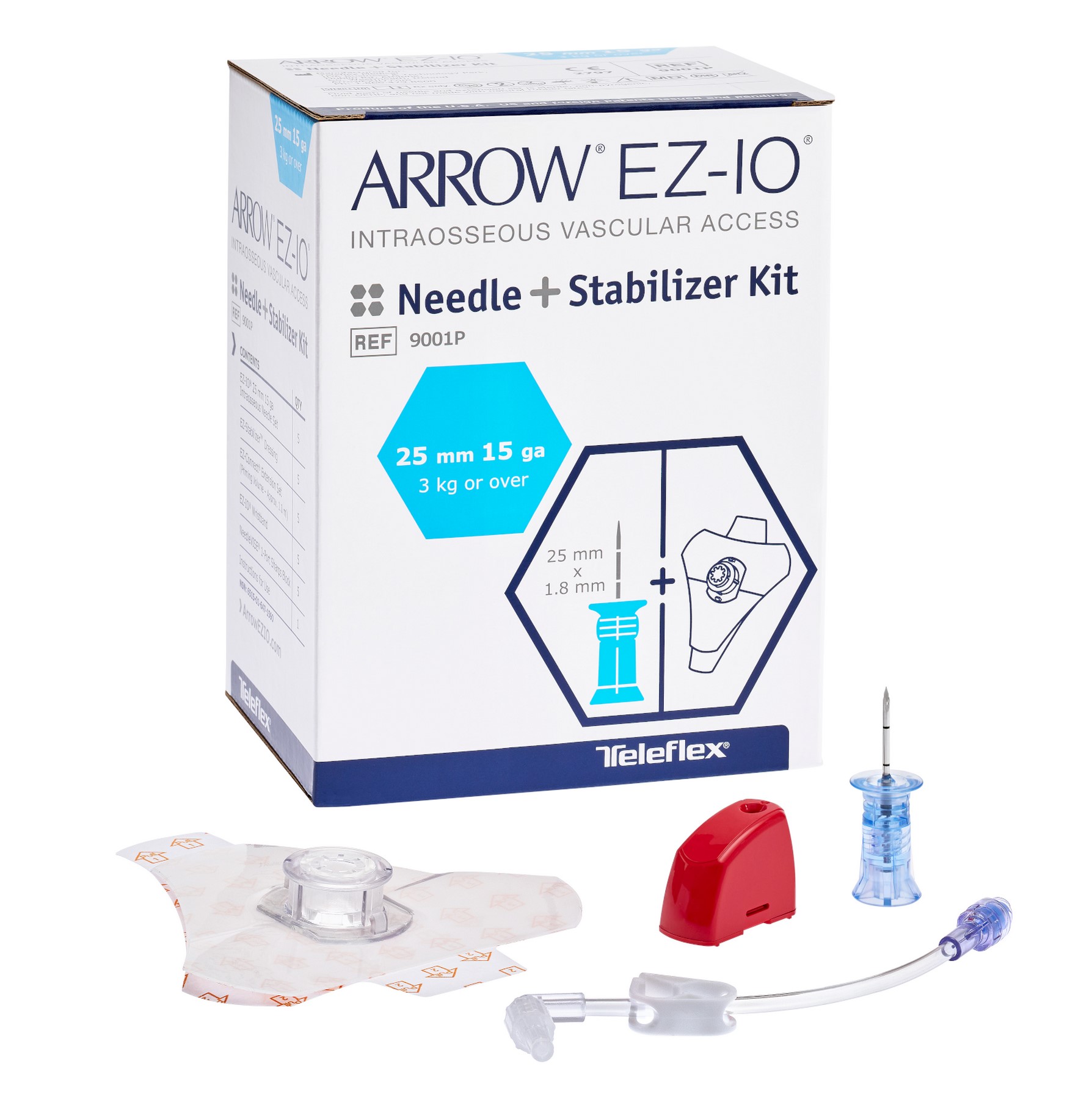 Arrow® EZ-IO® Nadel Set inkl. EZ-Stabilizer | Größe: 25 mm / Blau | Packung á 5 Stück