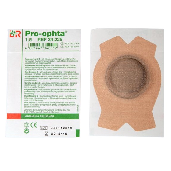 L&R Pro-ophta® Augenverband D | Größe: 10,0 x 7,2 cm | Packung á 5 Stück