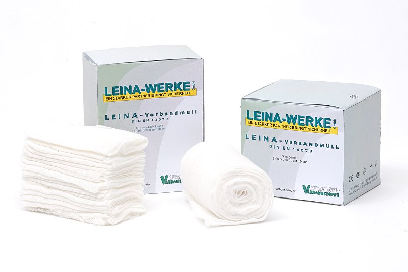 LEINA WERKE Verbandmull nach DIN EN 14079 | Größe: 10 m x 10 cm