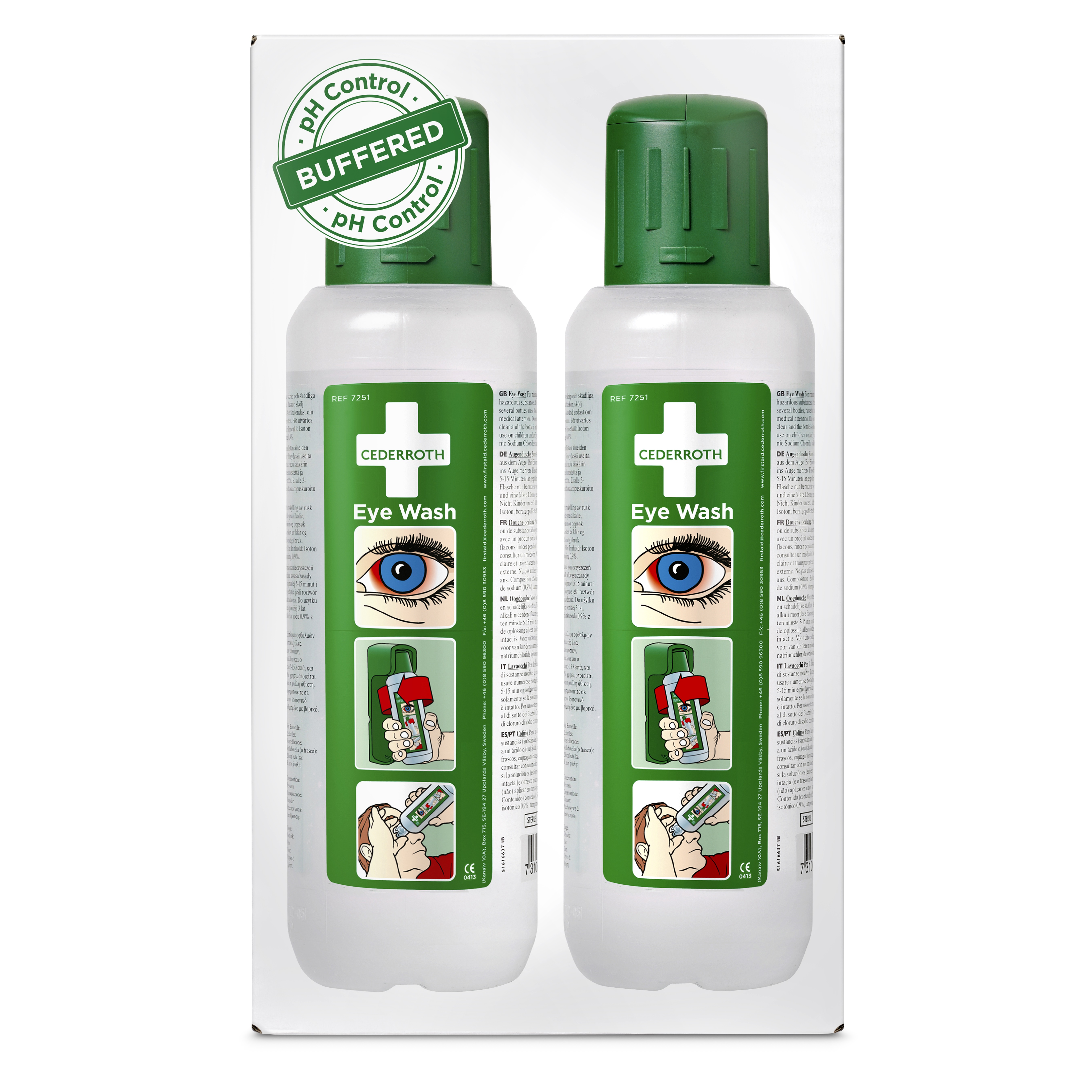 Cederroth® Augendusche 2 x 500 ml isotonisch gepufferte Kochsalzlösung