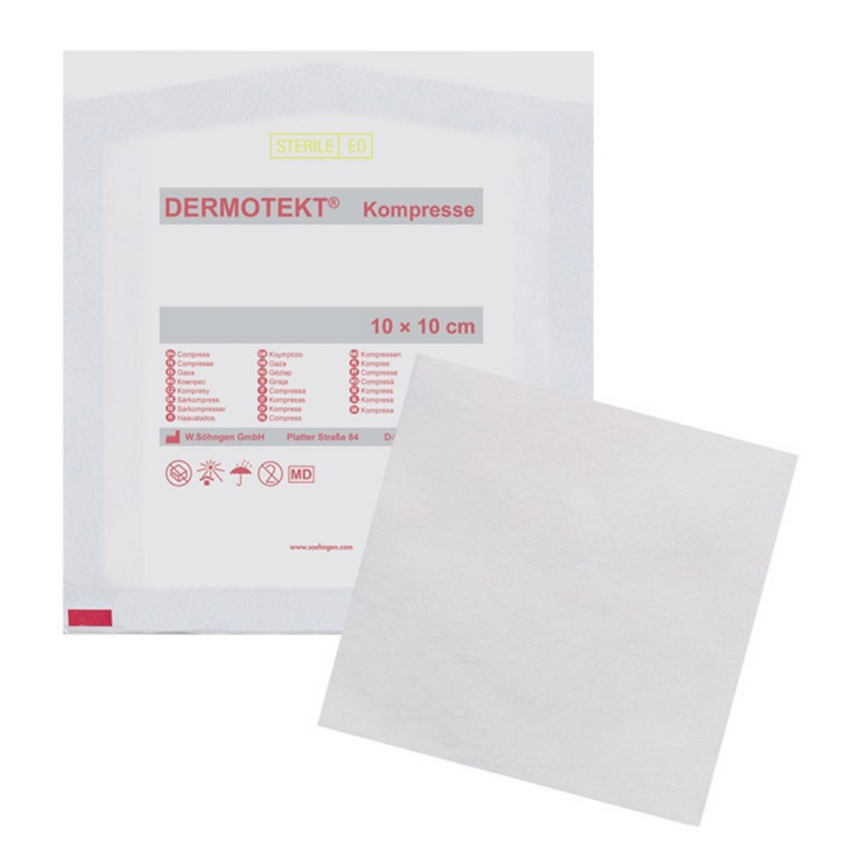 SÖHNGEN® DERMOTEKT® PES Kompresse V | Größe: 10 x 10 cm | Einzeln