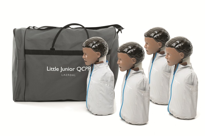 Laerdal® Reanimationspuppe Little Junior™ QCPR Dunkel | Set mit 4 Stück