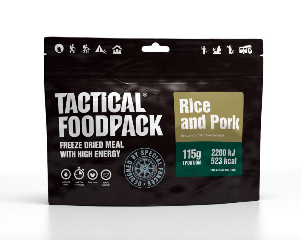 TACTICAL FOODPACK® Outdoor Nahrung Hauptspeise | Rice and Pork