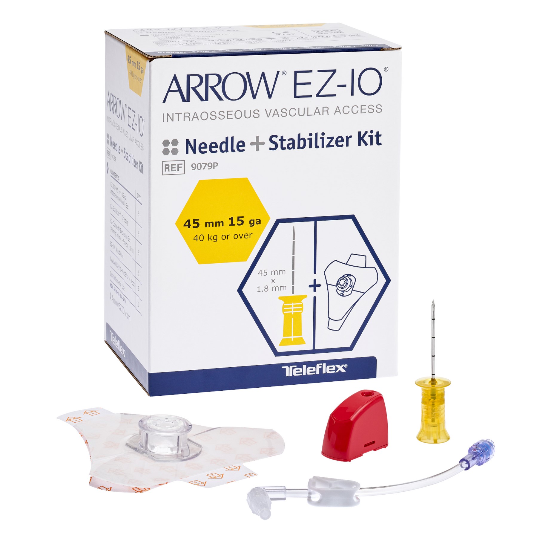 Arrow® EZ-IO® Nadel Set inkl. EZ-Stabilizer | Größe: 45 mm / Gelb | Packung á 5 Stück