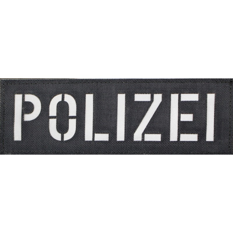 ZentauroN® Cordura Patch | Polizei | Ausführung: Groß | Farbe: Schwarz / Reflex