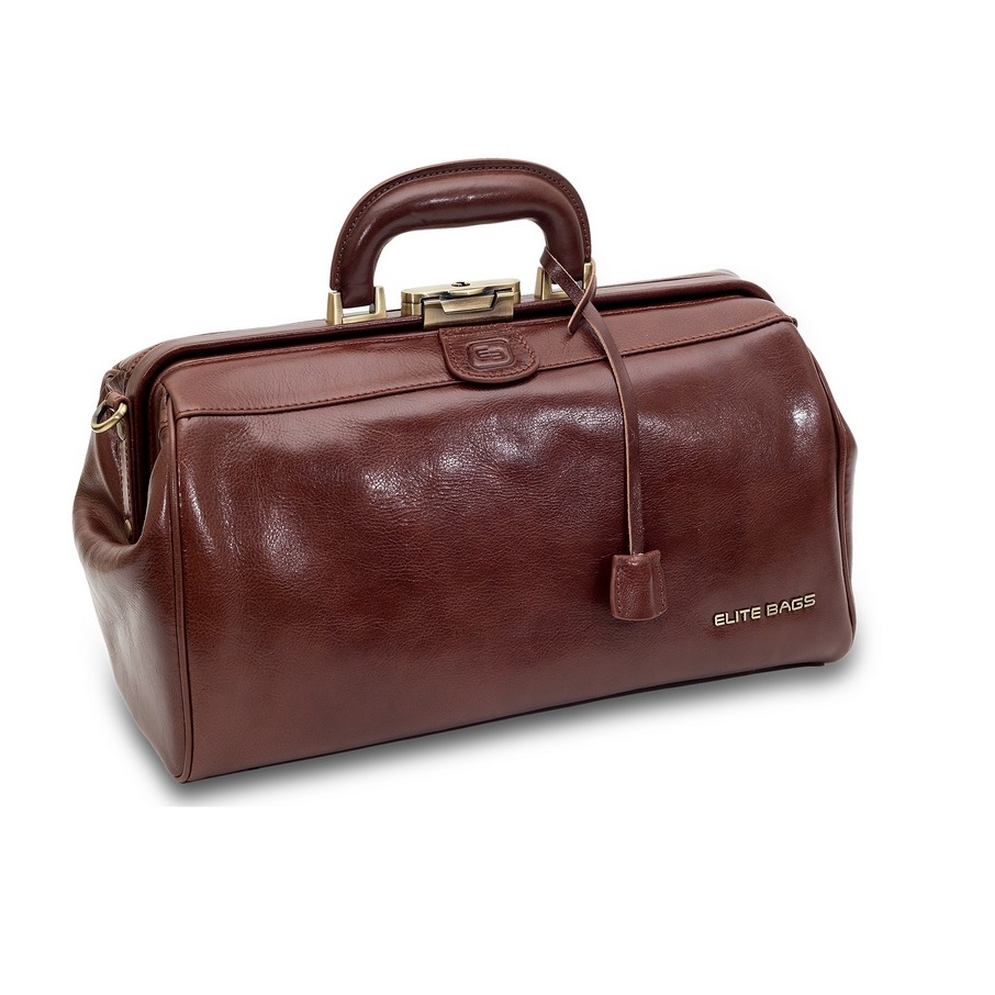 ELITE BAGS® CLASSY´S deluxe Arzttasche aus Leder | Farbe: Braun