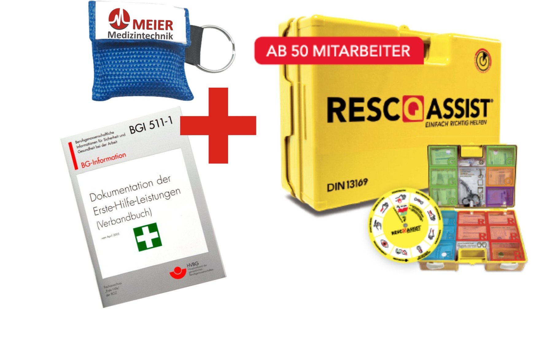 StarterSet 1 Erste-Hilfe Koffer RESQASSIST® - Q50 mit DIN 13157 - Farbe: Tagesleuchtgelb