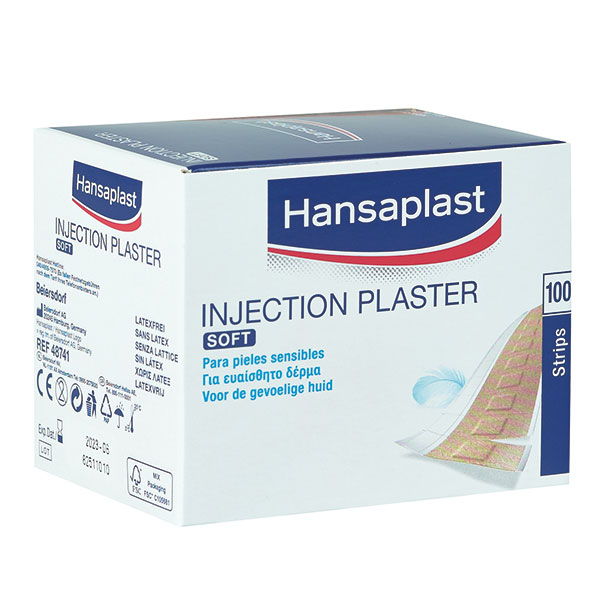 BDF Hansaplast® Soft Injektionspflaster | 1,9 cm x 4 cm | Packung mit 100 Stück