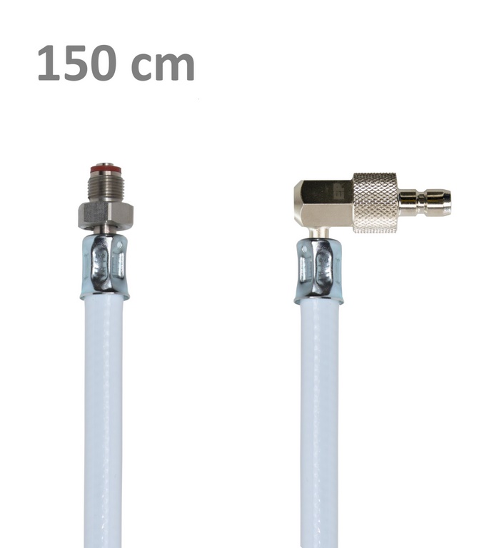 DEHAS Sauerstoff Druckschlauch | Gewinde: M12x1 / Stecker: Walther GW | Länge: 1,5 Meter