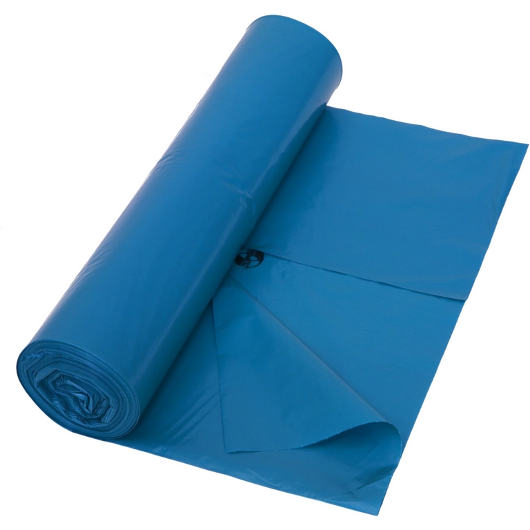 DEISS Premium Abfallsack / Müllbeutel 120 Liter | Farbe: Blau | Rolle á 25 Stück