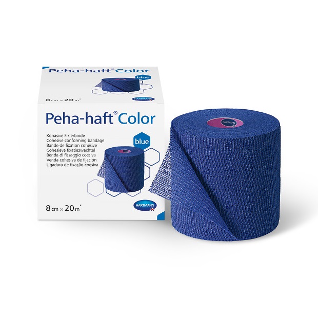 Hartmann Peha-haft Color kohäsive Fixierbinde | Farbe: Blau  | Größe: 21 Meter | Packung á 1 Rolle