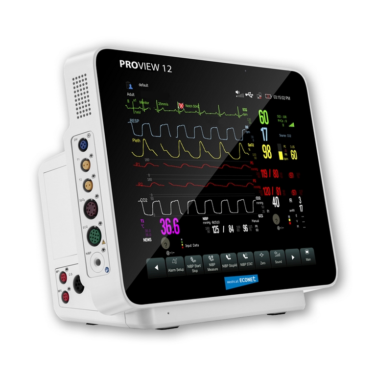 medical ECONET PROview 12“ Tragbarer Patientenmonitor mit Voll-Touchscreen